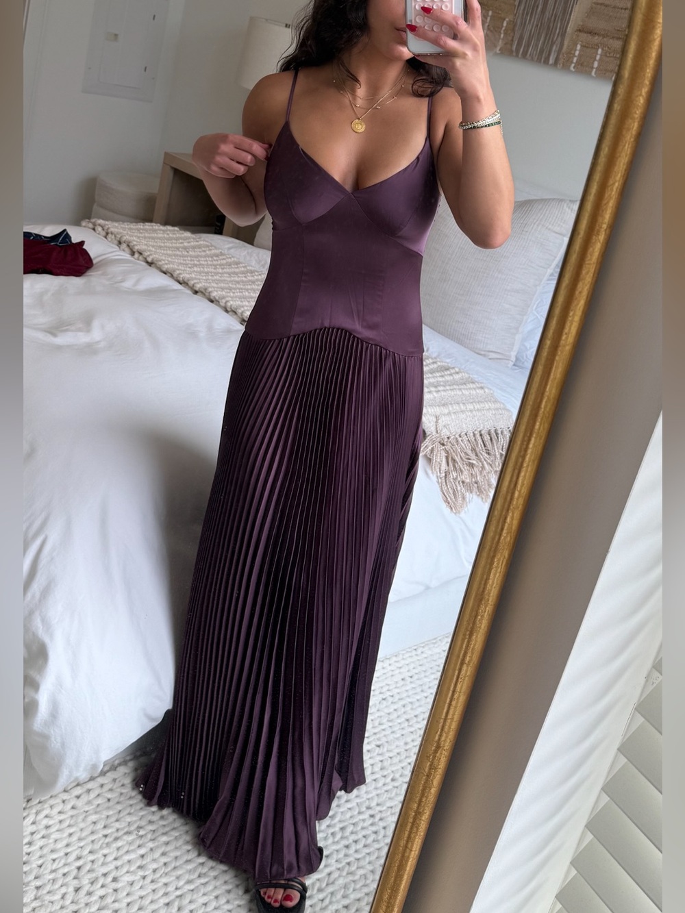 ASTR The Label Pleated Drop Waist Maxi Dress - Size XS - Picture 3 of 6